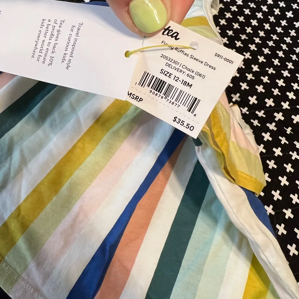 Tea Collection Chalk Stripe Dress. - Picture 3 of 4